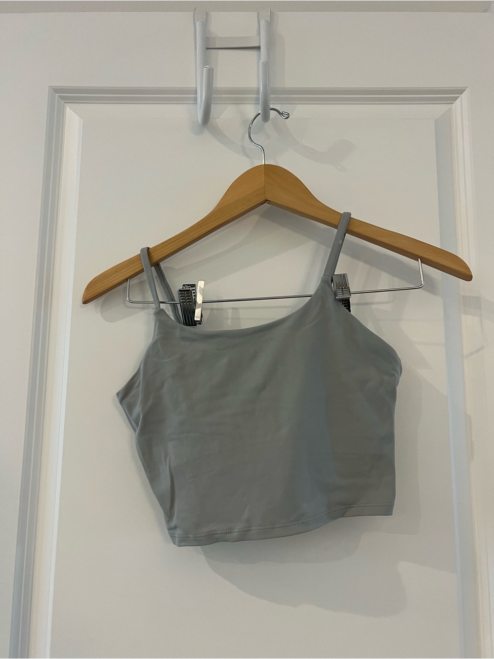 Green Cropped Spaghetti-Strap Tank Top
